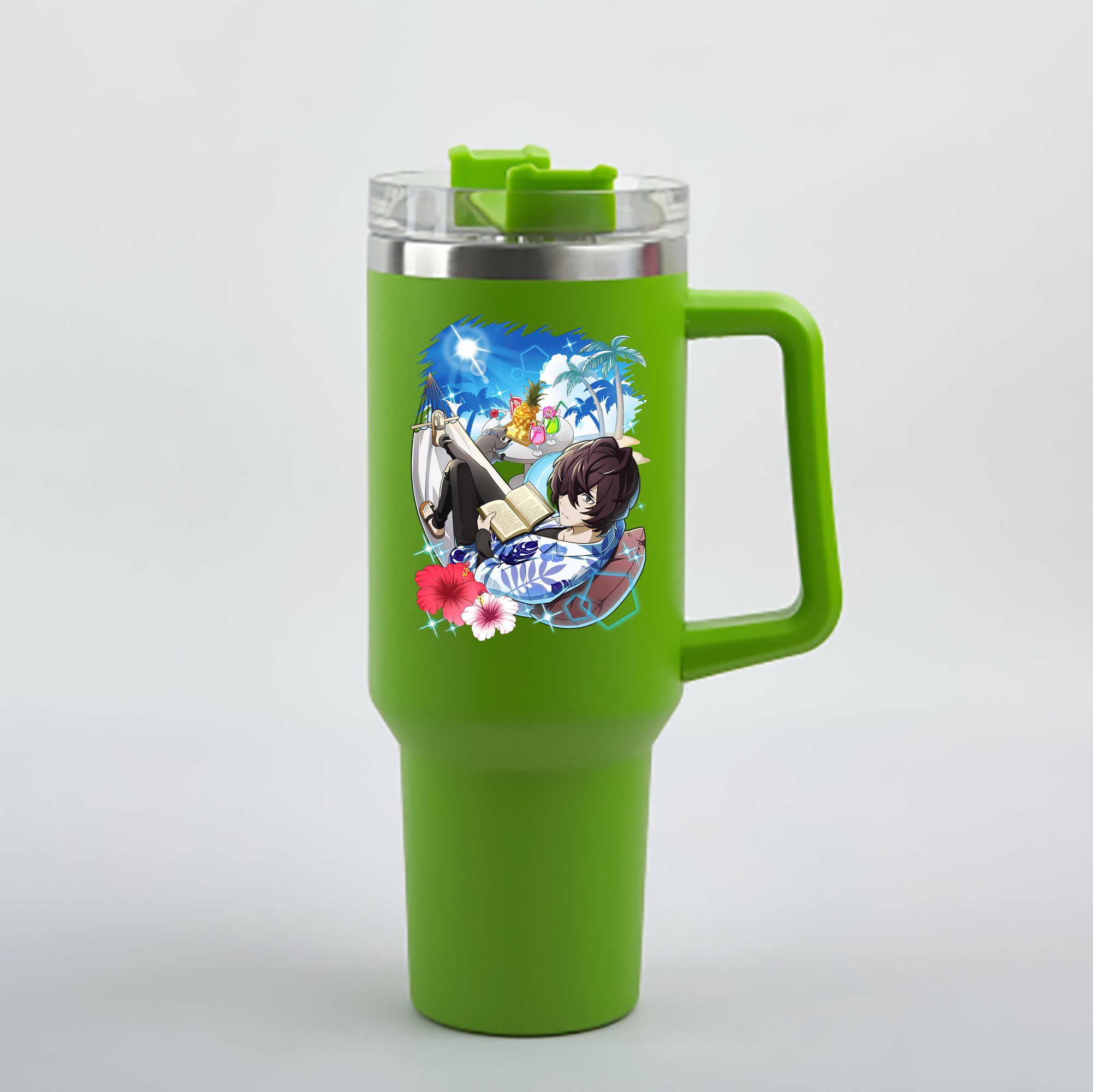 （画像用） 文豪ストレイドッグス Bungo Stray Dogs 1200mL車用タンブラー - クリスタルステッカー（プラスチックストロー付き）